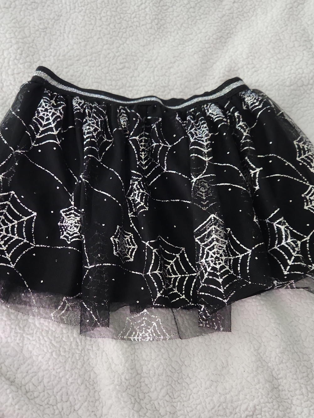 Girls Black Spiderweb Tutu Skirt Size 7/8